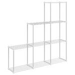 vidaXL Úložná polica s poličkou biela 43 x 27 x 90 cm Hliník – Obrázok 2