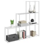 vidaXL Úložná polica s poličkou biela 43 x 27 x 90 cm Hliník – Obrázok 3