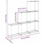 vidaXL Úložná polica s poličkou biela 43 x 27 x 90 cm Hliník – Obrázok 9