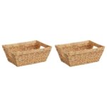 vidaXL Úložné košíky 2 pcs Prírodná 38 x 28 x 15 cm Vodný hyacint – Obrázok 2