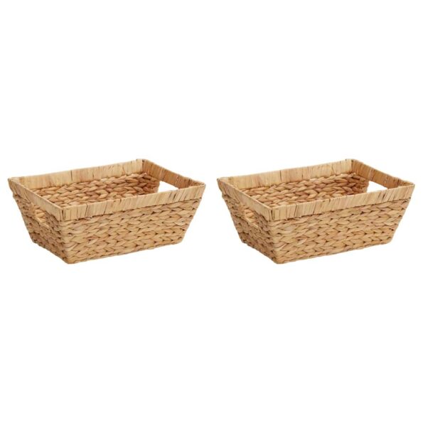 vidaXL Úložné košíky 2 pcs Prírodná 38 x 28 x 15 cm Vodný hyacint – Obrázok 2