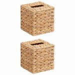 vidaXL Obaly na krabičky na vreckovky 2 pcs Prírodná – Obrázok 2