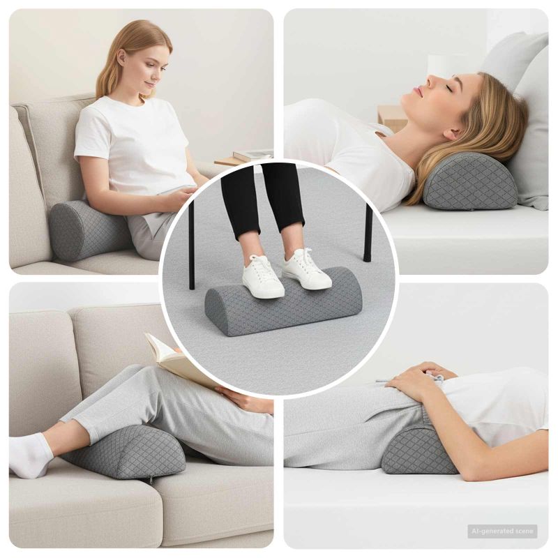 42020197_1.jpg vidaXL Vankúš na nohy Geometrický Sivá – Obrázok 1