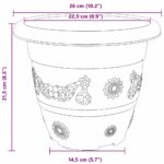 vidaXL Kulatý kvetináč 24 pcs Čierna Ø 26 x 21.5 cm Plast – Obrázok 9