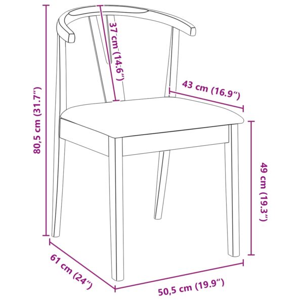vidaXL Jedálenská stolička 2 pcs Svetlohnedá a svetlá – Obrázok 11