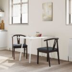 vidaXL Jedálenská stolička 2 pcs Svetlohnedá a čierna – Obrázok 3
