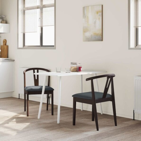 vidaXL Jedálenská stolička 2 pcs Svetlohnedá a čierna – Obrázok 3
