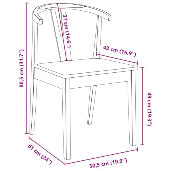 vidaXL Jedálenská stolička 2 pcs Biela a prírodná – Obrázok 11