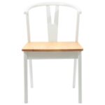 vidaXL Jedálenská stolička 2 pcs Biela a prírodná – Obrázok 5