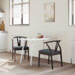 vidaXL Jedálenská stolička 2 pcs Svetlohnedá a čierna – Obrázok 3