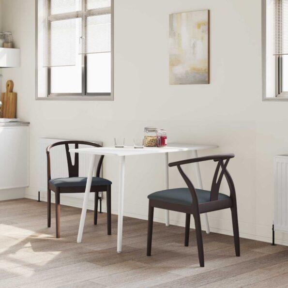 vidaXL Jedálenská stolička 2 pcs Svetlohnedá a čierna – Obrázok 3