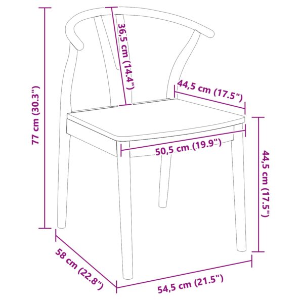 vidaXL Jedálenská stolička 2 pcs Biela a prírodná – Obrázok 11