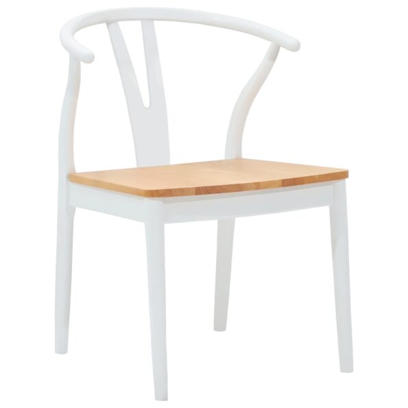 vidaXL Jedálenská stolička 2 pcs Biela a prírodná – Obrázok 4