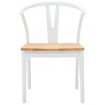 vidaXL Jedálenská stolička 2 pcs Biela a prírodná – Obrázok 5