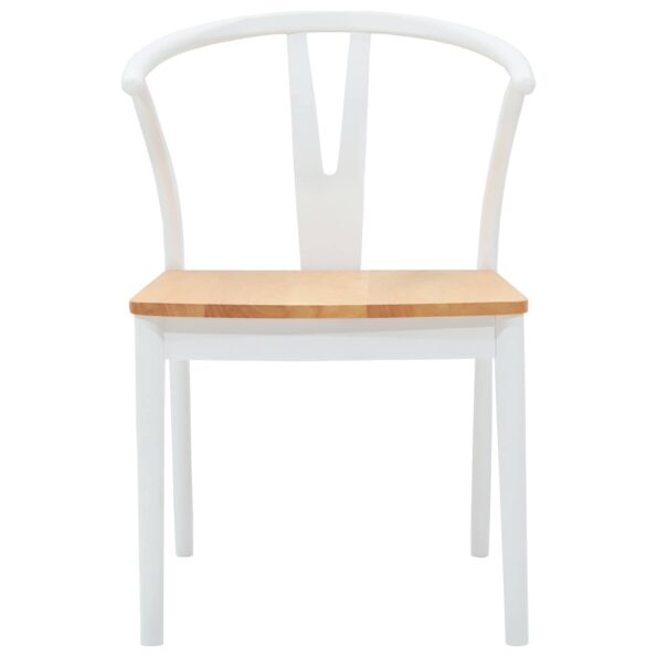vidaXL Jedálenská stolička 2 pcs Biela a prírodná – Obrázok 5