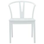 vidaXL Jedálenská stolička 2 pcs Biela a biela Masívne kaučukové drevo – Obrázok 5