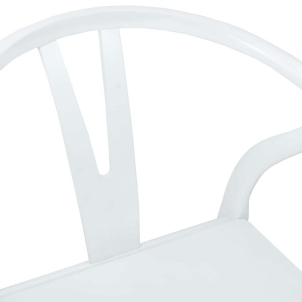 vidaXL Jedálenská stolička 2 pcs Biela a biela Masívne kaučukové drevo – Obrázok 8