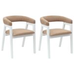 vidaXL Jedálenské stoličky 2 pcs Biela 54 x 57 x 73 cm – Obrázok 2