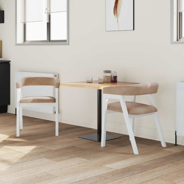 vidaXL Jedálenské stoličky 2 pcs Biela 54 x 57 x 73 cm – Obrázok 3