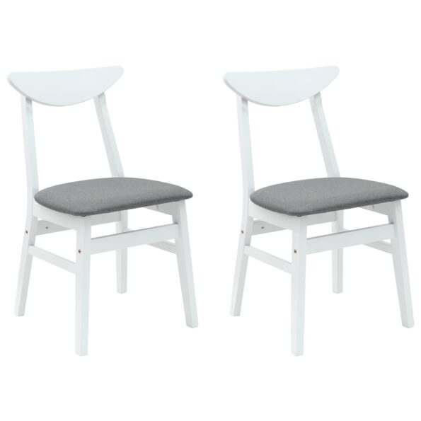vidaXL Jedálenské stoličky 2 pcs Biela 42 x 47,5 x 81 cm – Obrázok 2