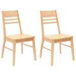 vidaXL Jedálenské stoličky 2 pcs Prírodná 43 x 54 x 89 cm – Obrázok 2