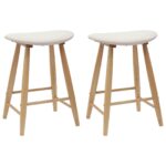vidaXL Jedálenské stoličky 2 pcs Prírodná 46 x 37 x 63 cm – Obrázok 2