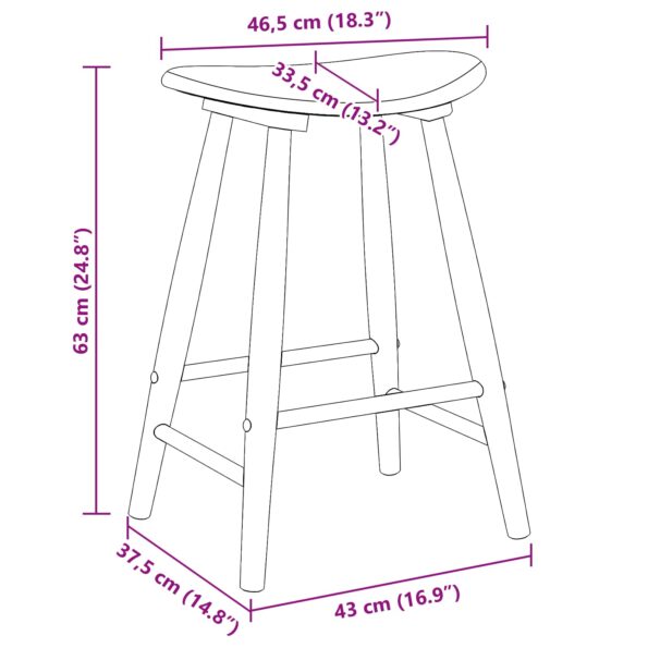 vidaXL Jedálenské stoličky 2 pcs Prírodná 46 x 37 x 63 cm – Obrázok 9
