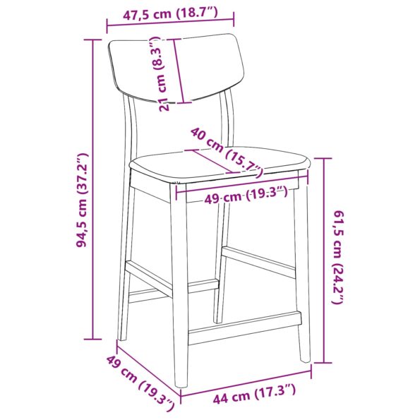vidaXL Jedálenské stoličky 2 pcs Prírodná 48 x 49 x 95 cm – Obrázok 11