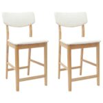 vidaXL Jedálenské stoličky 2 pcs Prírodná 48 x 49 x 95 cm – Obrázok 2