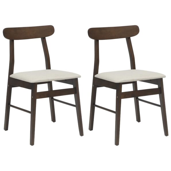 vidaXL Jedálenská stolička 2 pcs Tmavohnedá, Svetlá – Obrázok 2