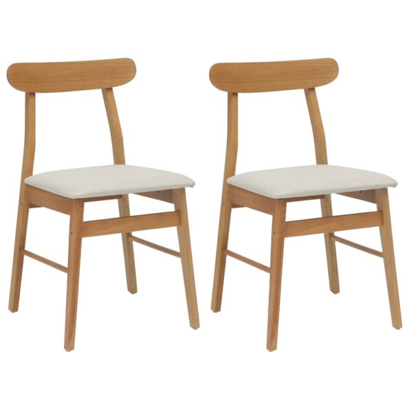 vidaXL Jedálenská stolička 2 pcs Prírodná a svetlá – Obrázok 2