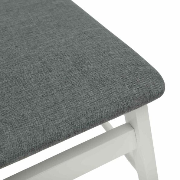 vidaXL Jedálenská stolička 2 pcs Biela a šedá Masívne kaučukové drevo – Obrázok 8