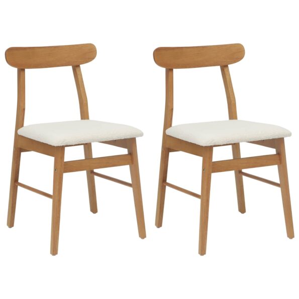 vidaXL Jedálenská stolička 2 pcs Prírodná a svetlá – Obrázok 2