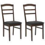 vidaXL Jedálenská stolička 2 pcs Svetlohnedá a čierna – Obrázok 2