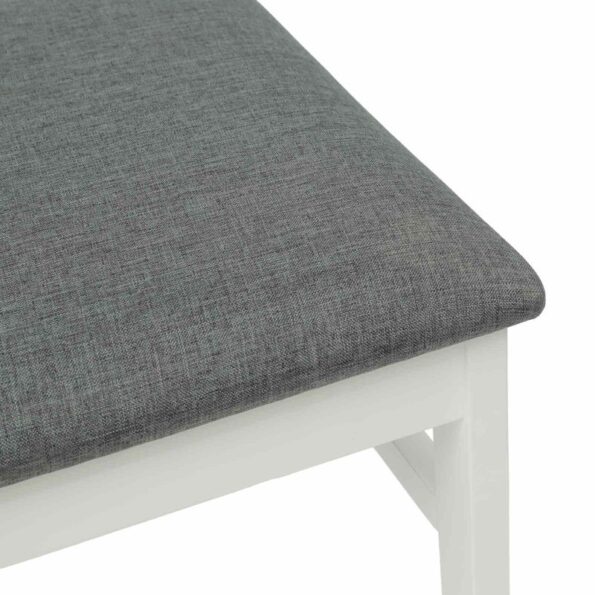 vidaXL Jedálenská stolička 2 pcs Biela a šedá Masívne kaučukové drevo – Obrázok 8
