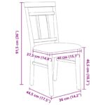 vidaXL Jedálenská stolička 2 pcs Biela a hnedá Masívne drevo – Obrázok 11