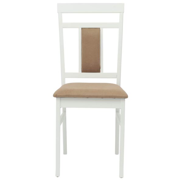 vidaXL Jedálenská stolička 2 pcs Biela a hnedá Masívne drevo – Obrázok 5