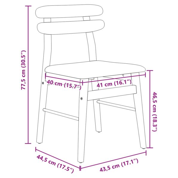 vidaXL Jedálenská stolička 2 pcs Svetlohnedá a svetlá – Obrázok 11