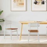 vidaXL Jedálenská stolička 2 pcs Biela a prírodná