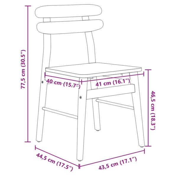 vidaXL Jedálenská stolička 2 pcs Biela a prírodná – Obrázok 11