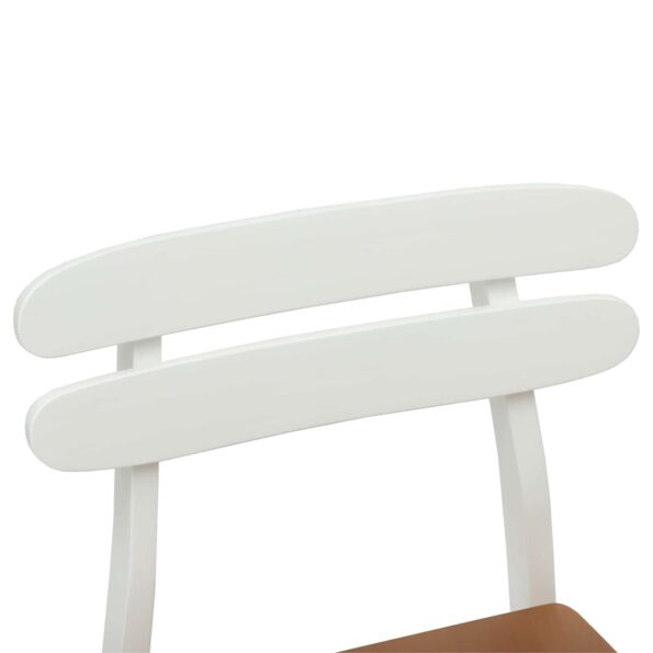 vidaXL Jedálenská stolička 2 pcs Biela a prírodná – Obrázok 9