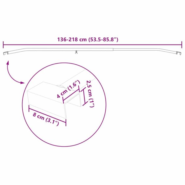 vidaXL vhodné pre plochý držiak na plachtu 3 pcs Strieborná 130-210 cm – Obrázok 11