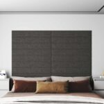 vidaXL Nástenný čelník 12 pcs Tmavo šedá 90 x 15 cm látka