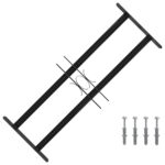 vidaXL Mriežka okna Čierna 76 x 30 cm