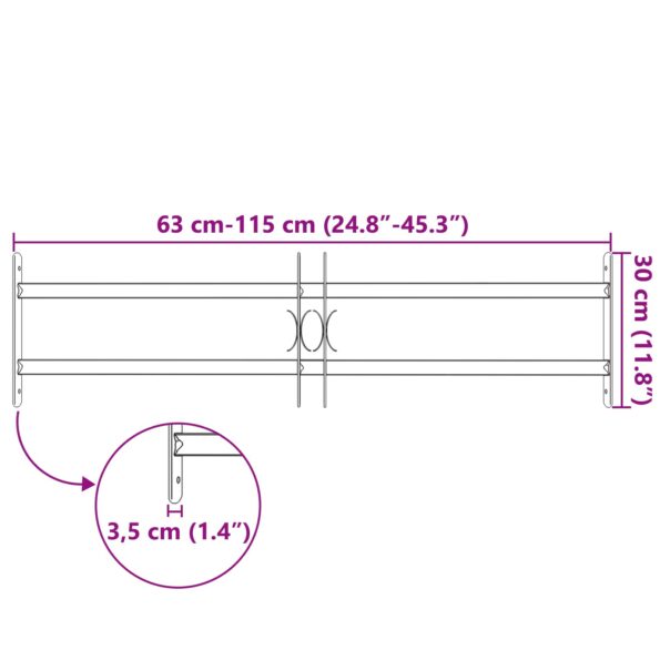 vidaXL Mriežka okna 115 x 30 cm Oceľ s práškovou povrchovou úpravou – Obrázok 7