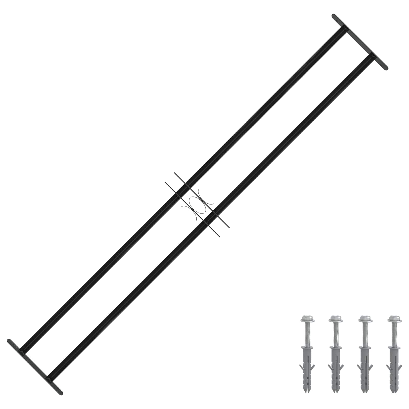 42020560_1.jpg vidaXL Mriežka okna Čierna 176 x 30 cm – Obrázok 1