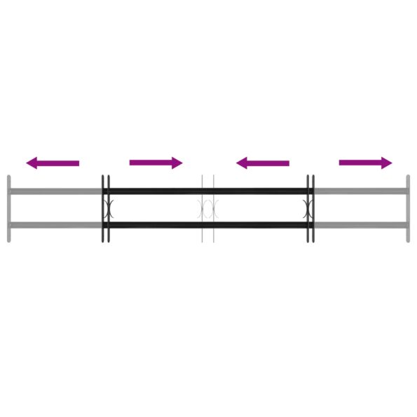 vidaXL Mriežka okna Čierna 176 x 30 cm – Obrázok 5