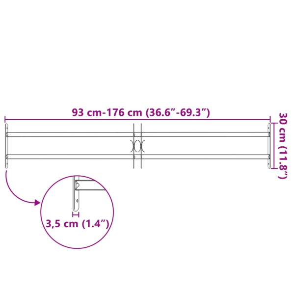 vidaXL Mriežka okna Čierna 176 x 30 cm – Obrázok 7