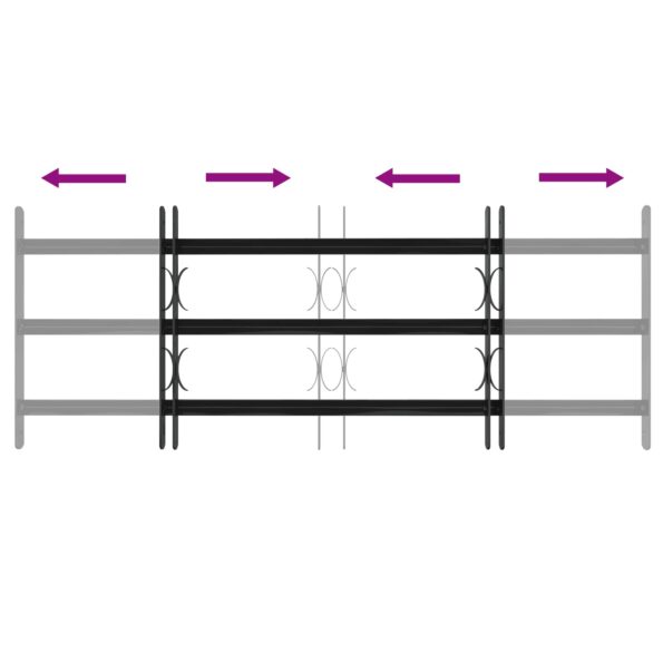 vidaXL Mriežka okna Čierna 116 x 45 cm – Obrázok 5