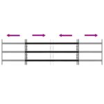 vidaXL Mriežka okna Čierna 174 x 45 cm – Obrázok 5